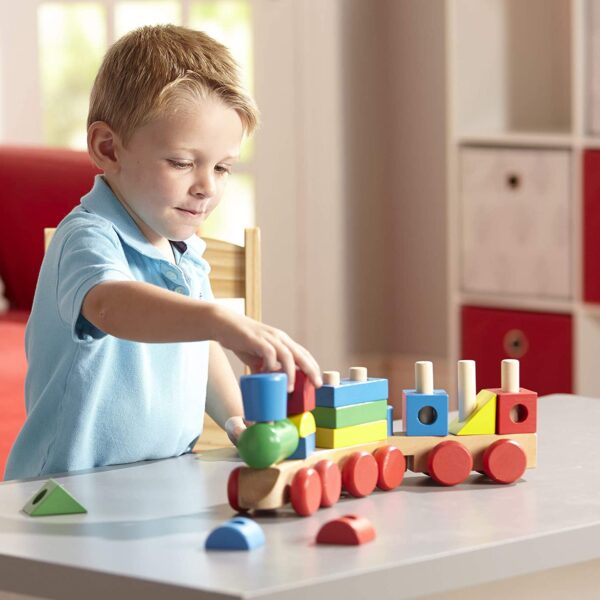 Melissa and Doug train stacking set cognitive and motor
