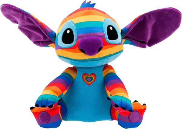 A rainbow plush toy of Stich from Disneys Lilo and Stich