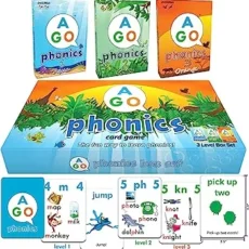 Product image of AGO Phonics Card Game. Bright box with flashcards to help children learn.