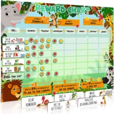 Safari-themed reward chart for an amazon product you can purchase.